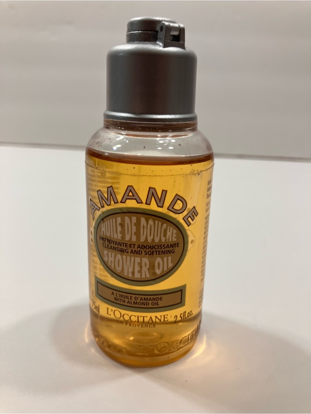 L'OCCITANE Cleansing & Softening Almond Shower Oil, Body Wash 2.5 oz.